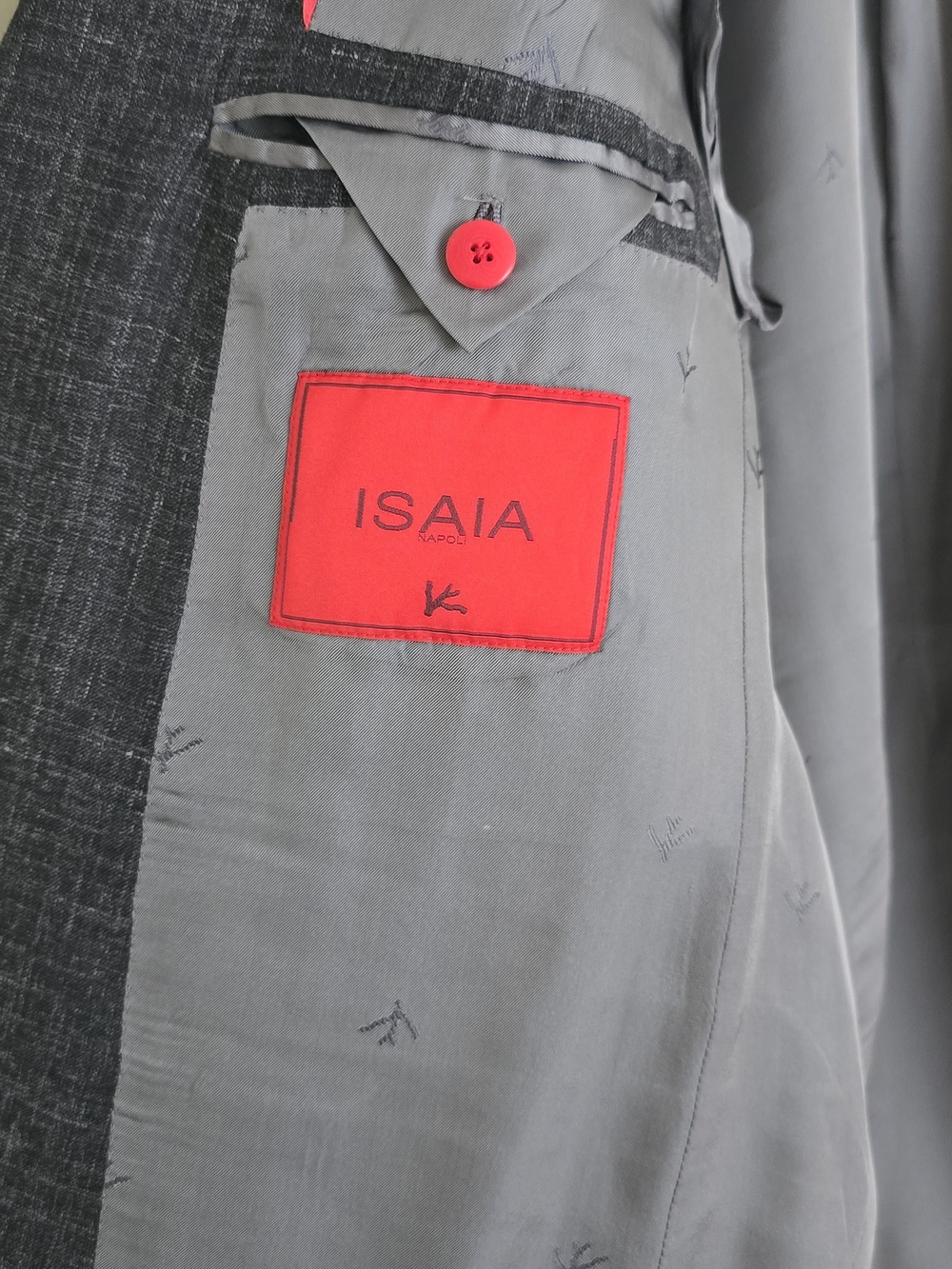 ISAIA Napoli "Sanita" Silk Cashmere Linen Blazer Sport Coat EU 48 / US 38 Grey